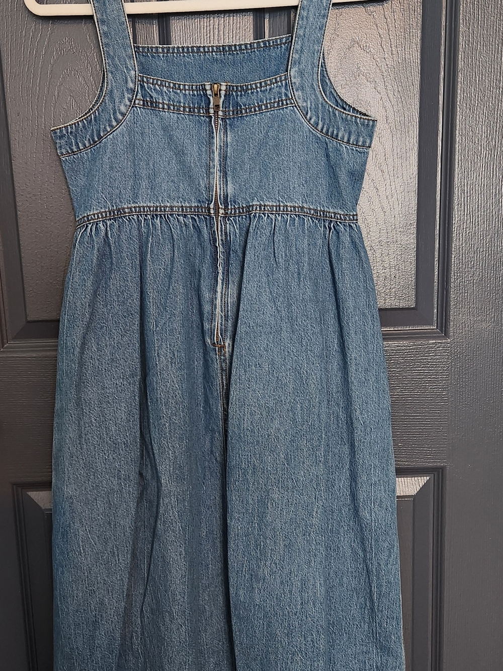 Madewll Denim Apron Midi Dress - Picture 3 of 7